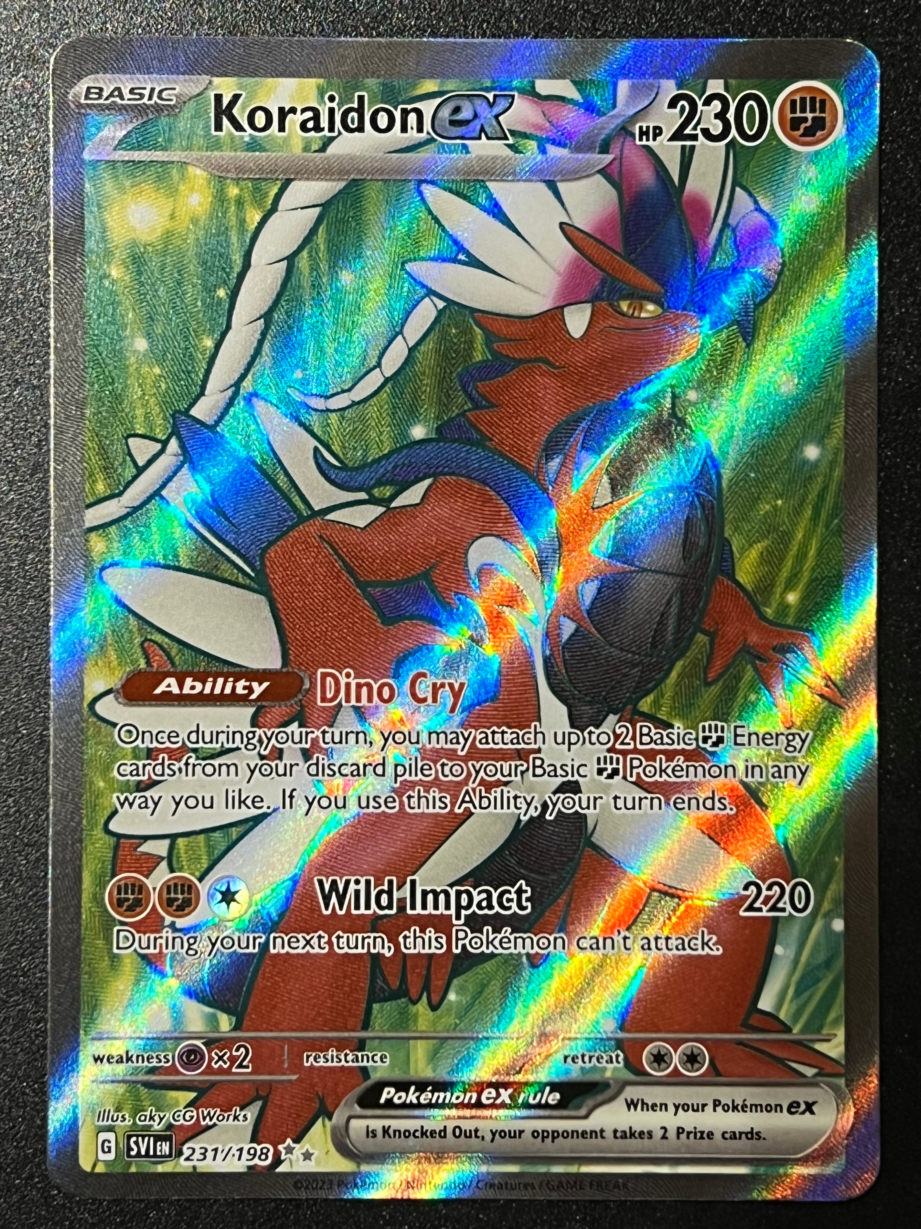 KORAIDON ex 231/198 SCARLET AND VIOLET POKEMON-FULL ART-MINT-IN HAND