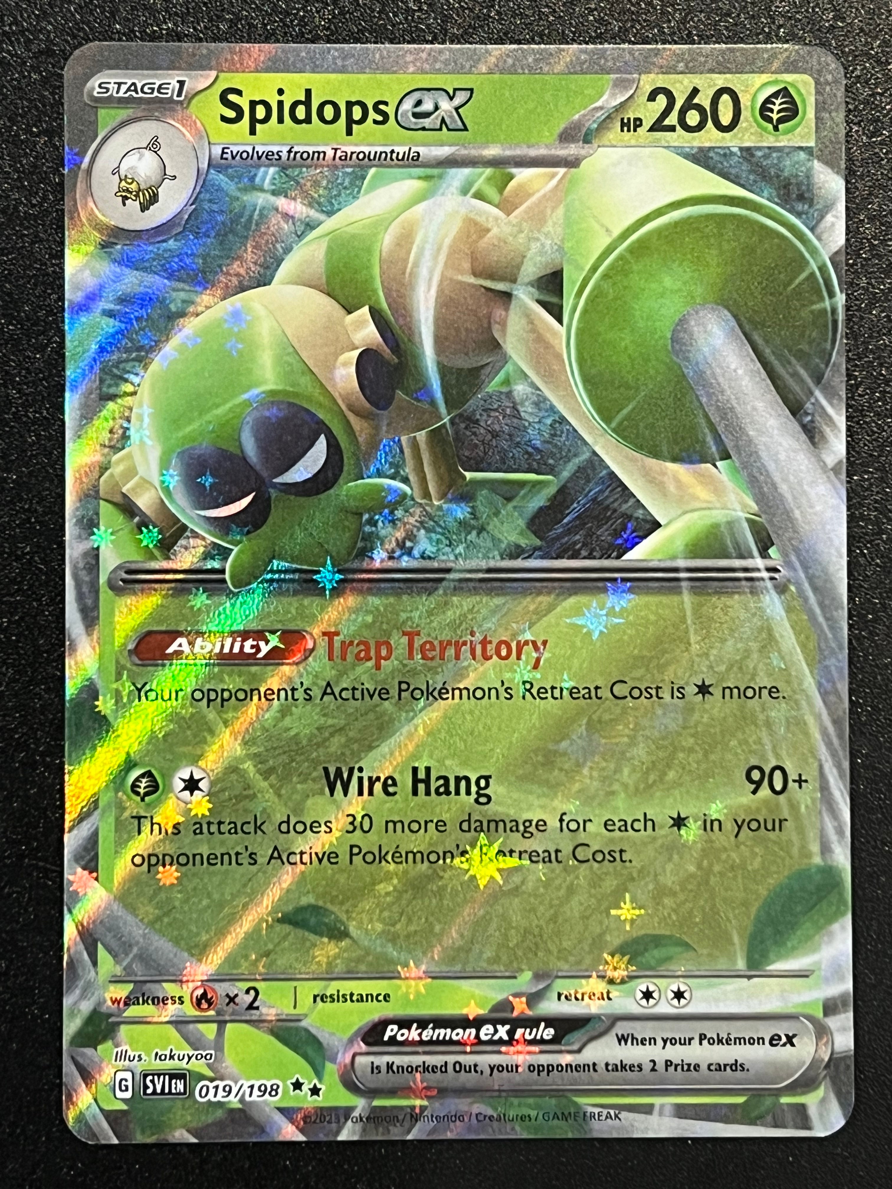 POKEMON TCG SCARLET AND VIOLET SPIDOPS EX 019& 223/198- Ultra Rare Full Art  NM.