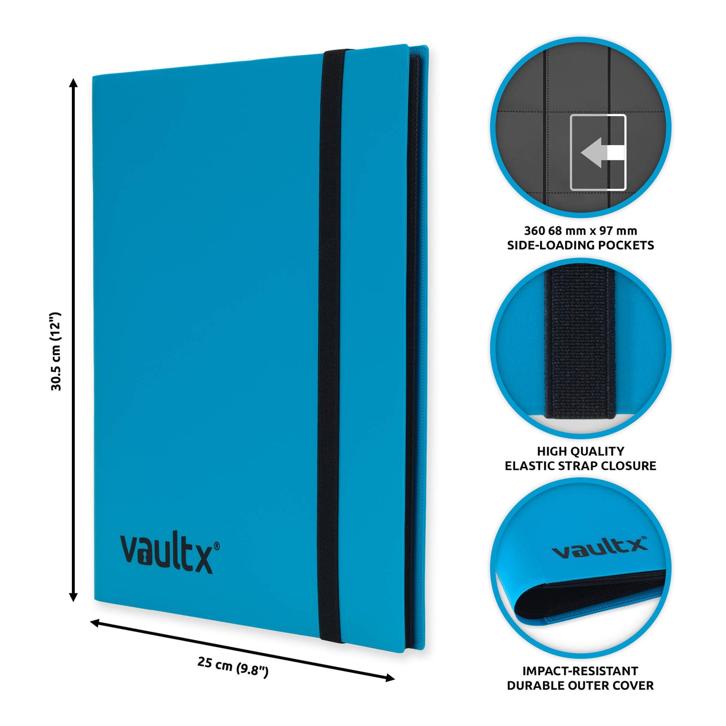 VaultX 9-Pocket Strap Binder - Blue