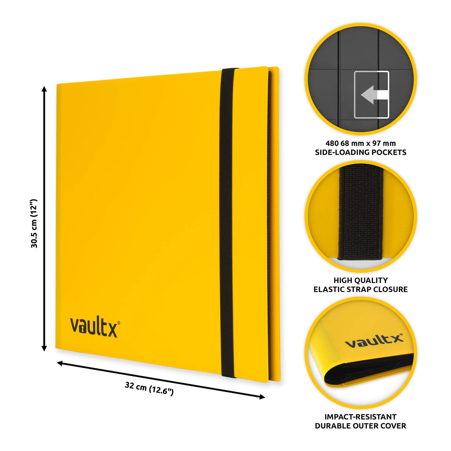 VaultX 12-Pocket Strap Binder - Yellow