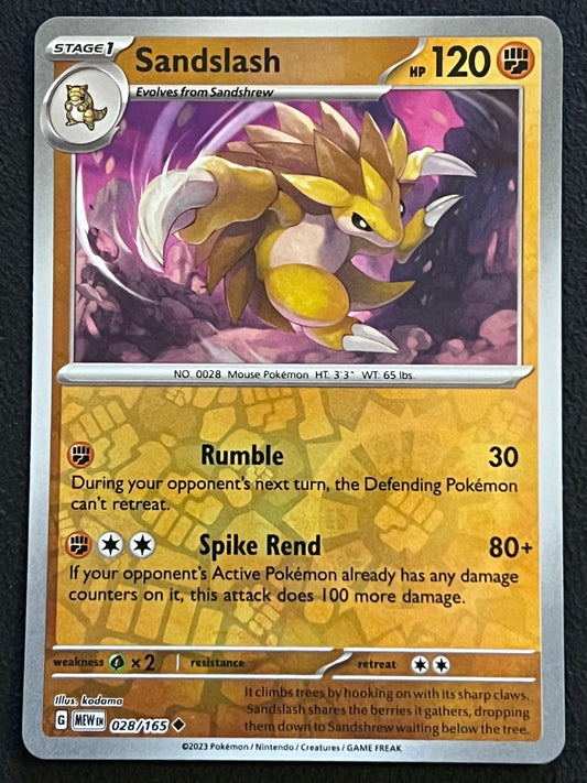 028/165 Sandslash - Pokémon 151 Uncommon Reverse