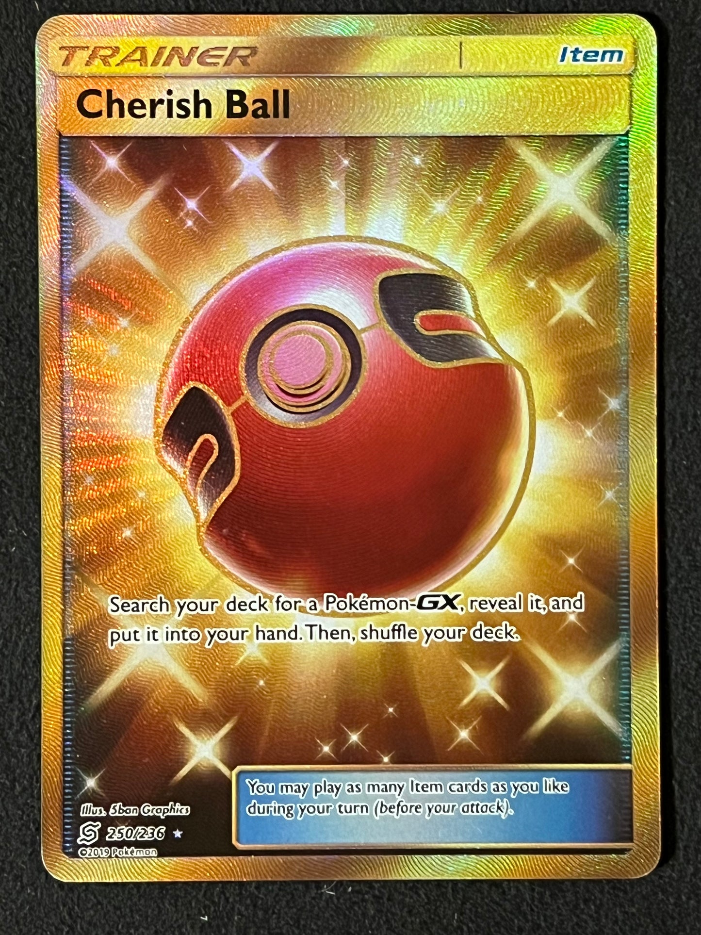 250/236 Cherish Ball - Pokémon Unified Minds Gold Secret Rare