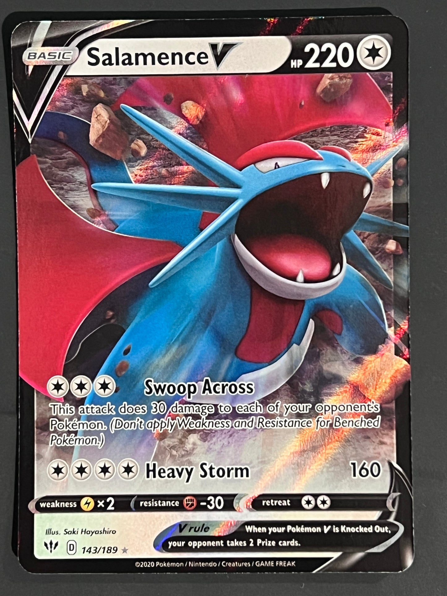 143/189 Salamence V - Pokémon Darkness Ablaze Ultra Rare