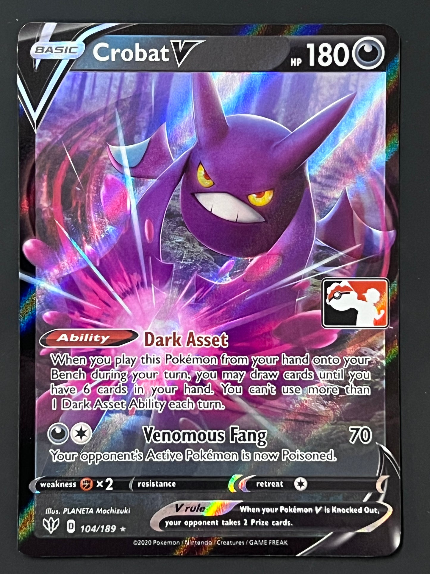 104/189 Crobat V (STAMPED) - Pokémon Darkness Ablaze Ultra Rare