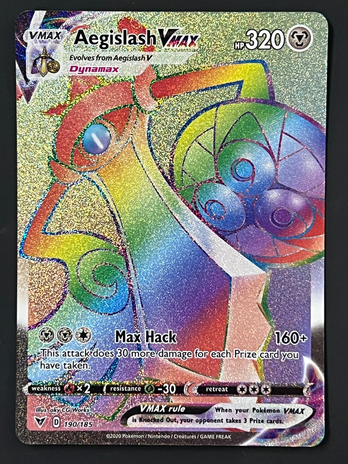 190/185 Aegislash VMax - Pokémon Vivid Voltage Rainbow Secret Rare