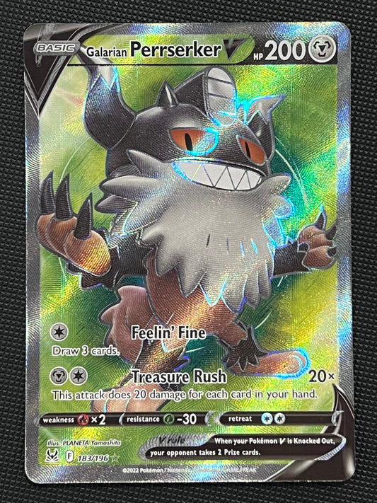 Galarian Perrserker V - 183/196 Lost Origin Rare Holo V Full Art