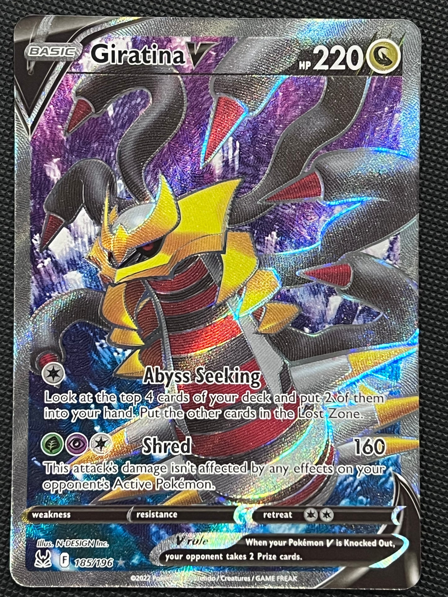 Giratina V - 185/196 Lost Origin Rare Holo V Full Art