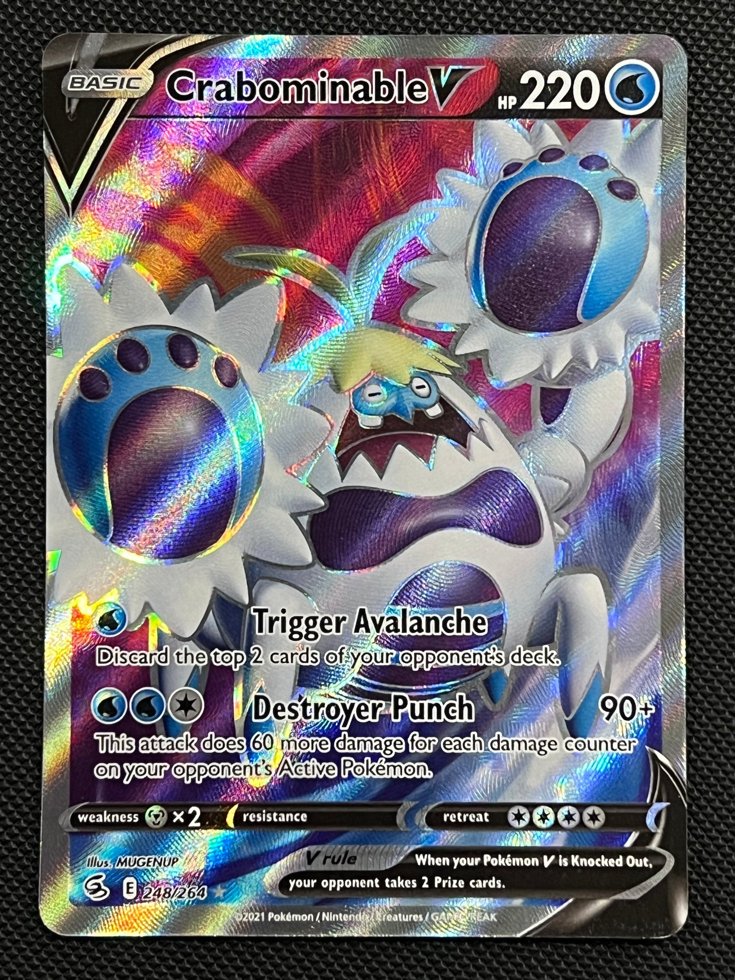 Crabominable V - 248/264 Fusion Strike Full Art Rare Holo V