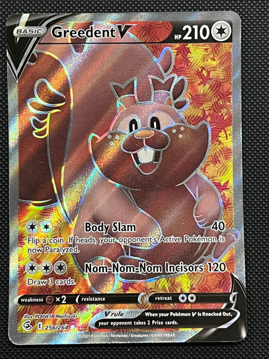 Greedent V - 256/264 Fusion Strike Full Art Rare Holo V