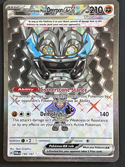 199/167 Cornerstone Mask Ogerpon Ex - Pokémon Twilight Masquerade Ultra Rare