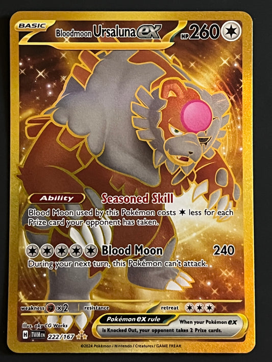 222/167 Bloodmoon Ursaluna Ex - Pokémon Twilight Masquerade Hyper Rare