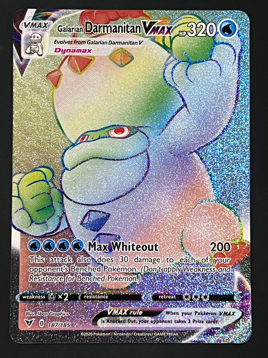 187/185 Galarian Darmanitan VMax - Pokémon Vivid Voltage Rainbow Secret Rare