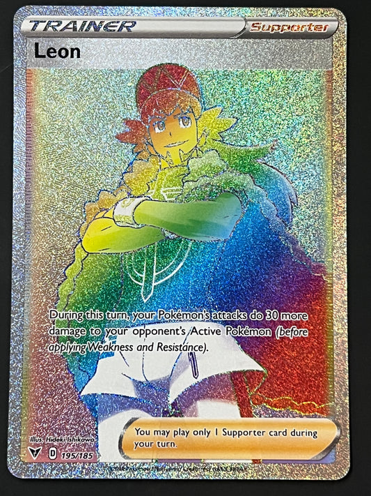 195/185 Leon - Pokémon Vivid Voltage Rainbow Secret Rare