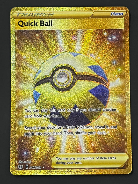 216/202 Quick Ball - Sword/Shield Base Gold Secret Rare