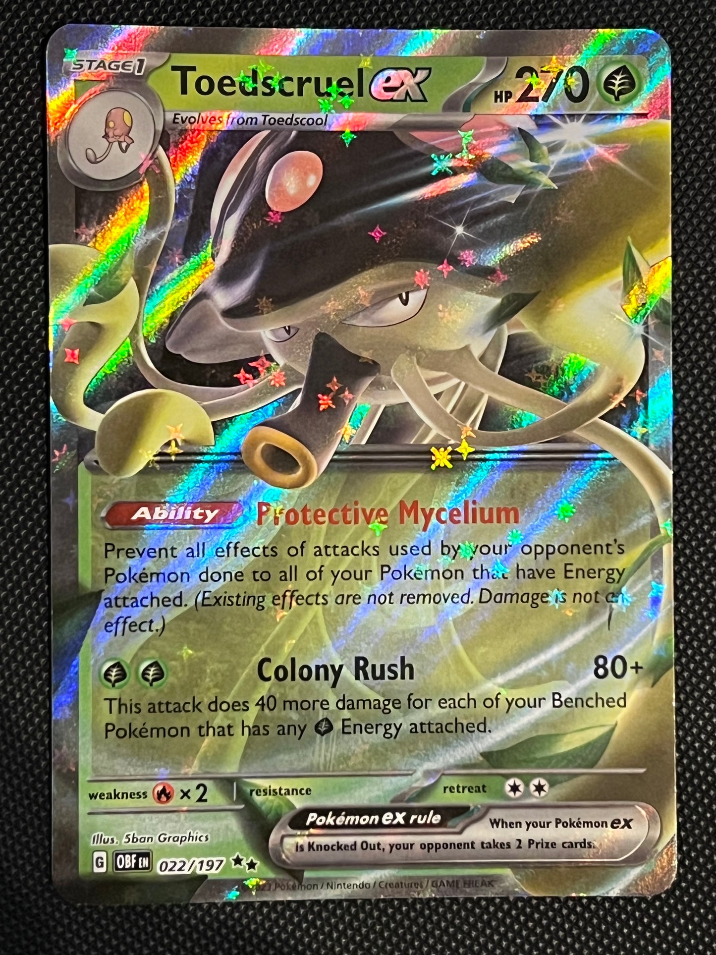 022/197 Toedscruel Ex - Pokémon Obsidian Flames Double Rare