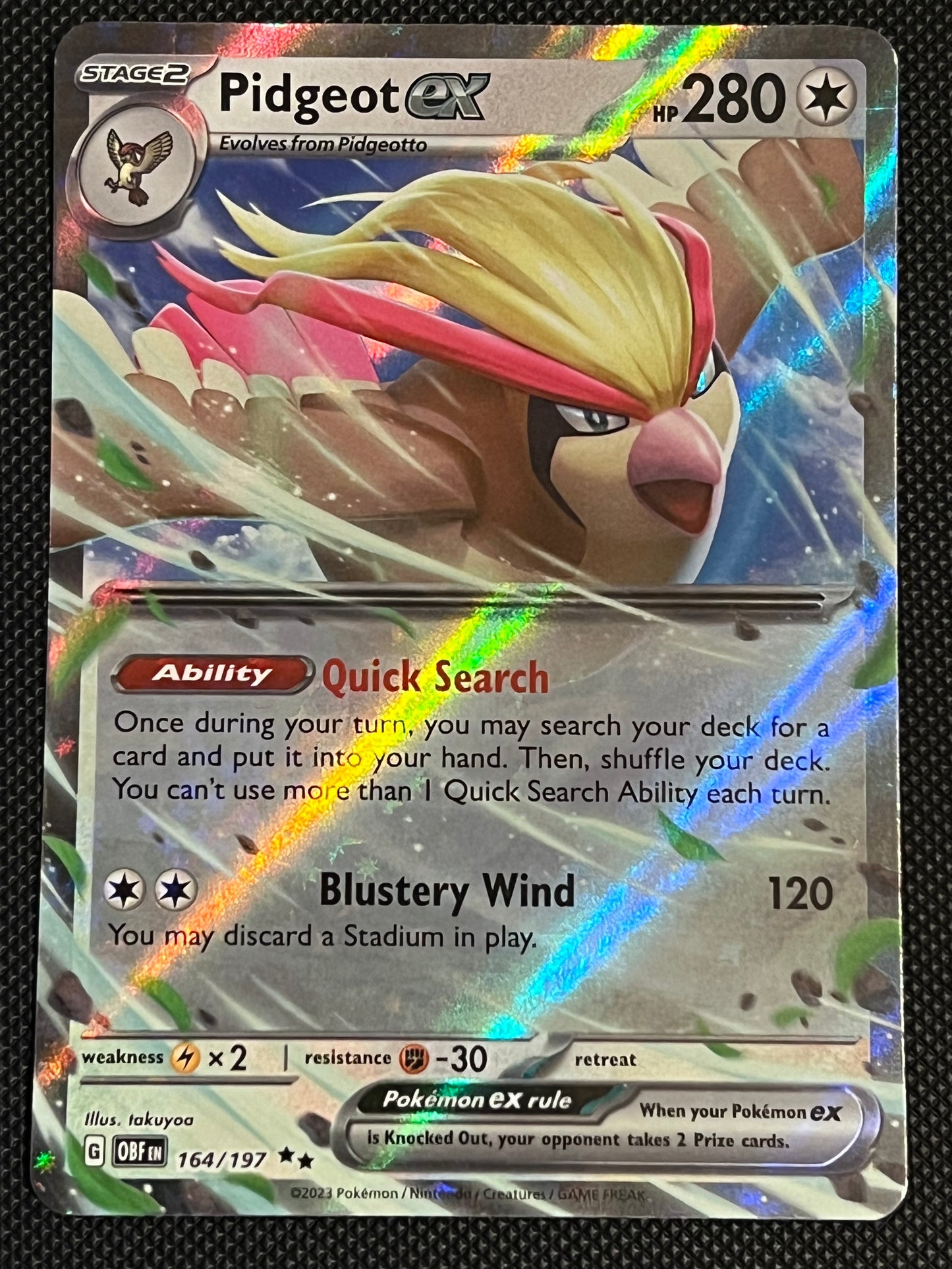 164/197 Pidgeot Ex - Pokémon Obsidian Flames Double Rare