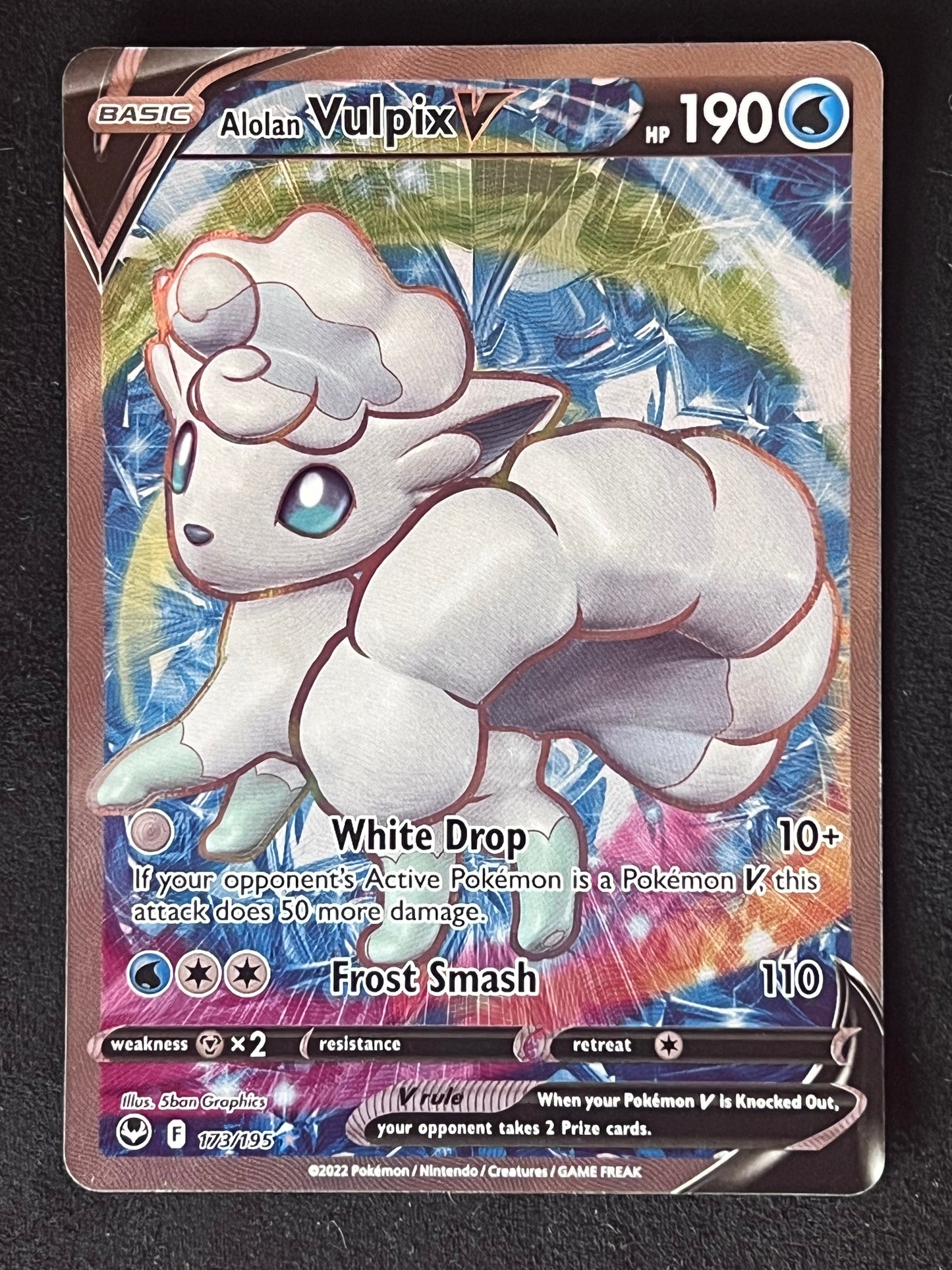 Alolan Vulpix V - 173/195 Silver Tempest Ultra Rare Full Art Holo