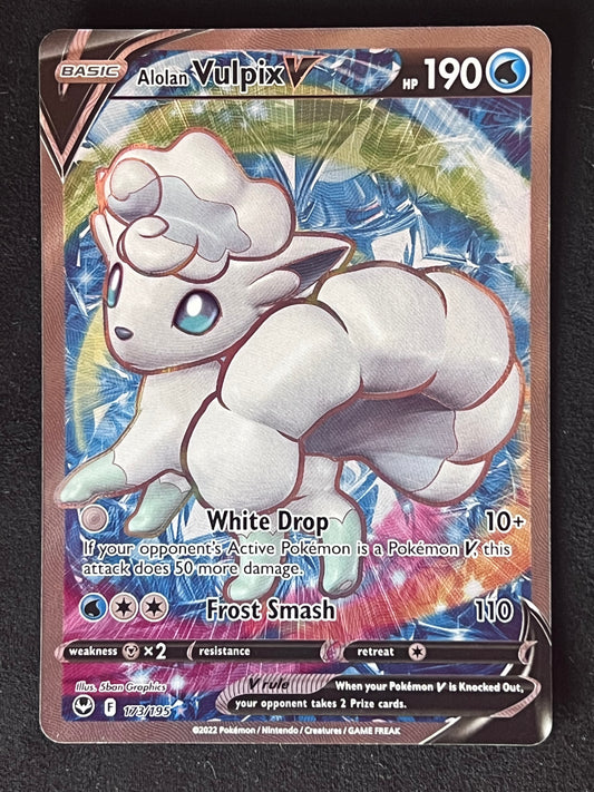 Alolan Vulpix V - 173/195 Silver Tempest Ultra Rare Full Art Holo