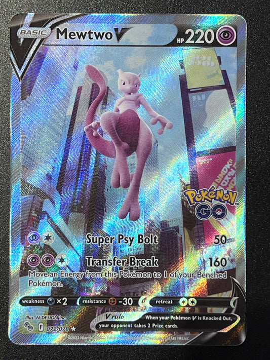 Mewtwo V - 072/078 Pokémon Go Ultra Rare Alt Art Holo V