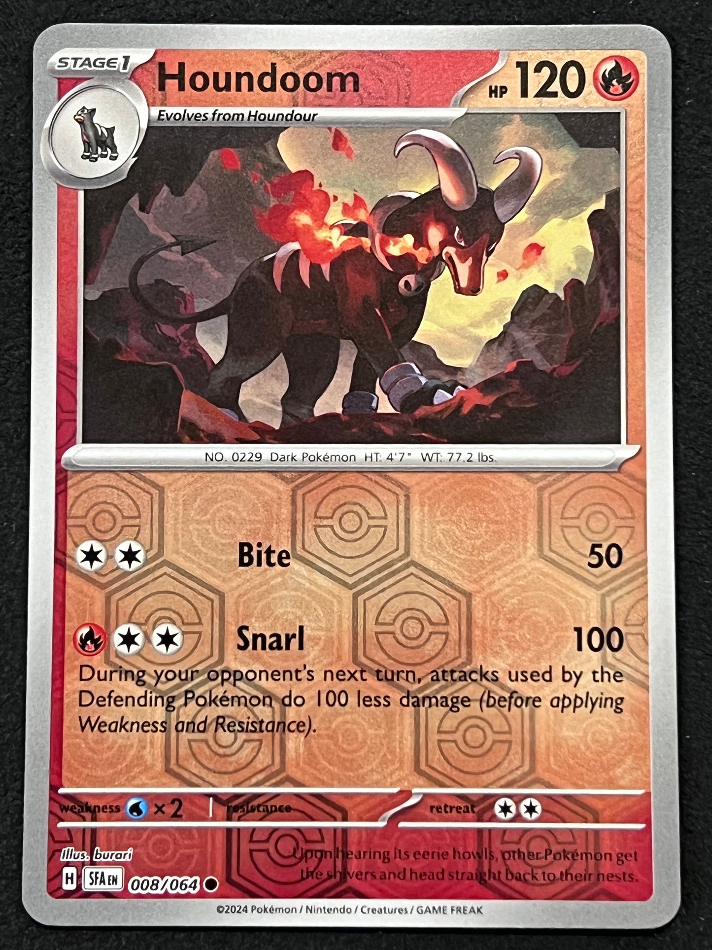 008/064 Houndoom - Pokémon Shrouded Fable Common Reverse