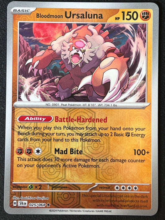 025/064 Bloodmoon Ursaluna - Pokémon Shrouded Fable Rare Reverse