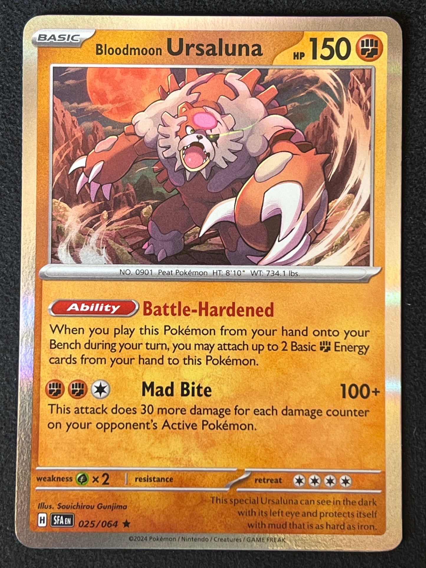 025/064 Bloodmoon Ursaluna - Pokémon Shrouded Fable Rare Holo