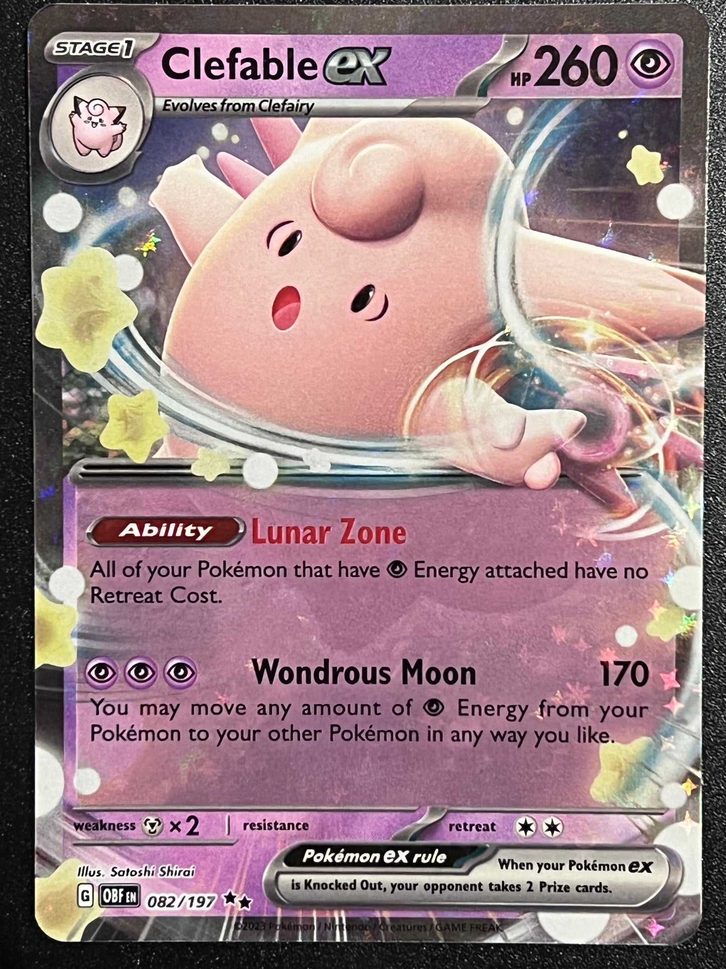 082/197 Clefable Ex - Pokémon Obsidian Flames Double Rare