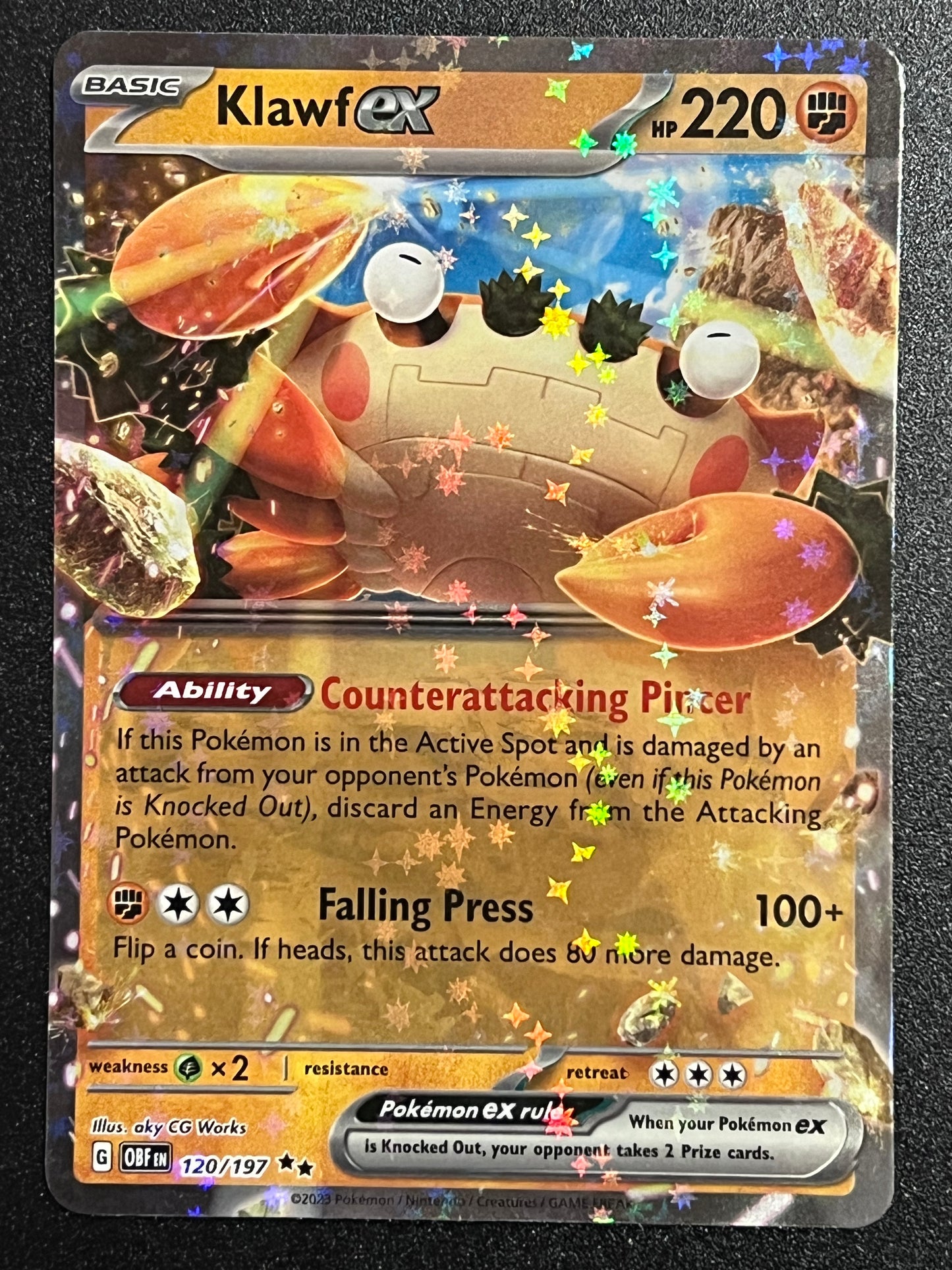 120/197 Klawf Ex - Pokémon Obsidian Flames Double Rare