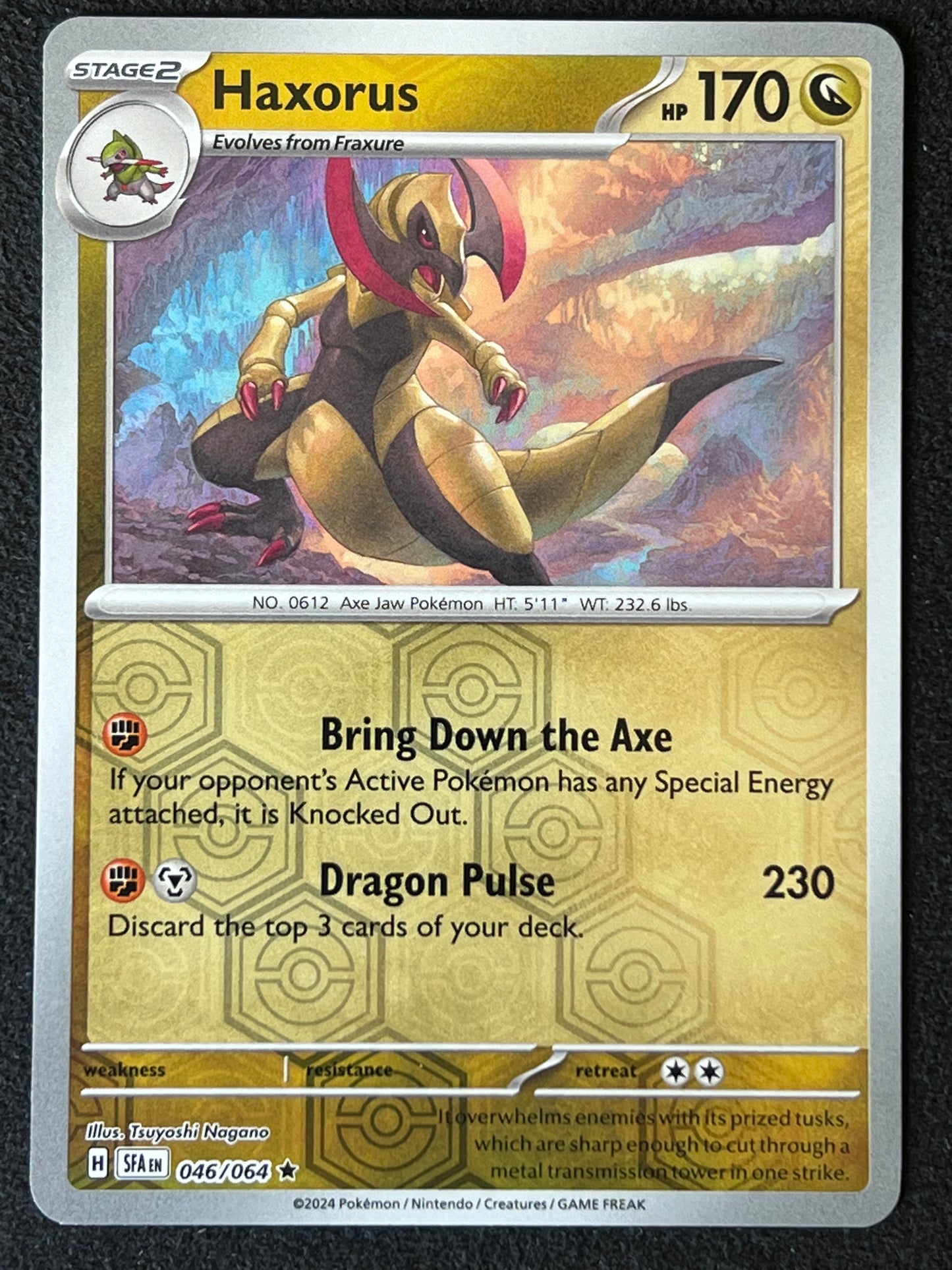 046/064 Haxorus - Pokémon Shrouded Fable Rare Reverse