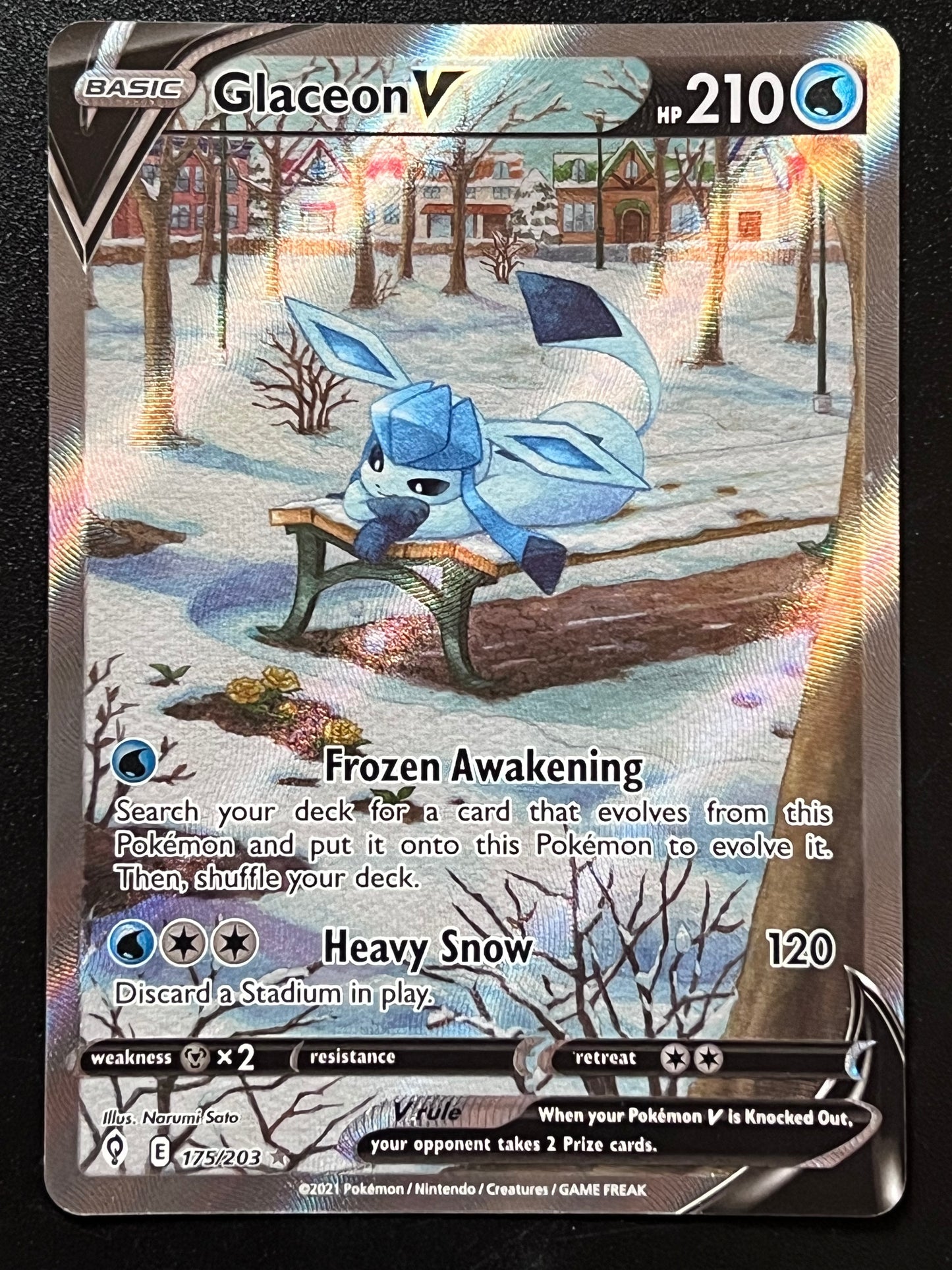 175/203 Glaceon V - Evolving Skies Alternate Full Art