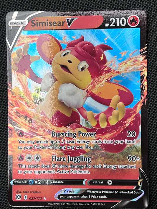 Simisear V - 027/172 Brilliant Stars Rare Holo V