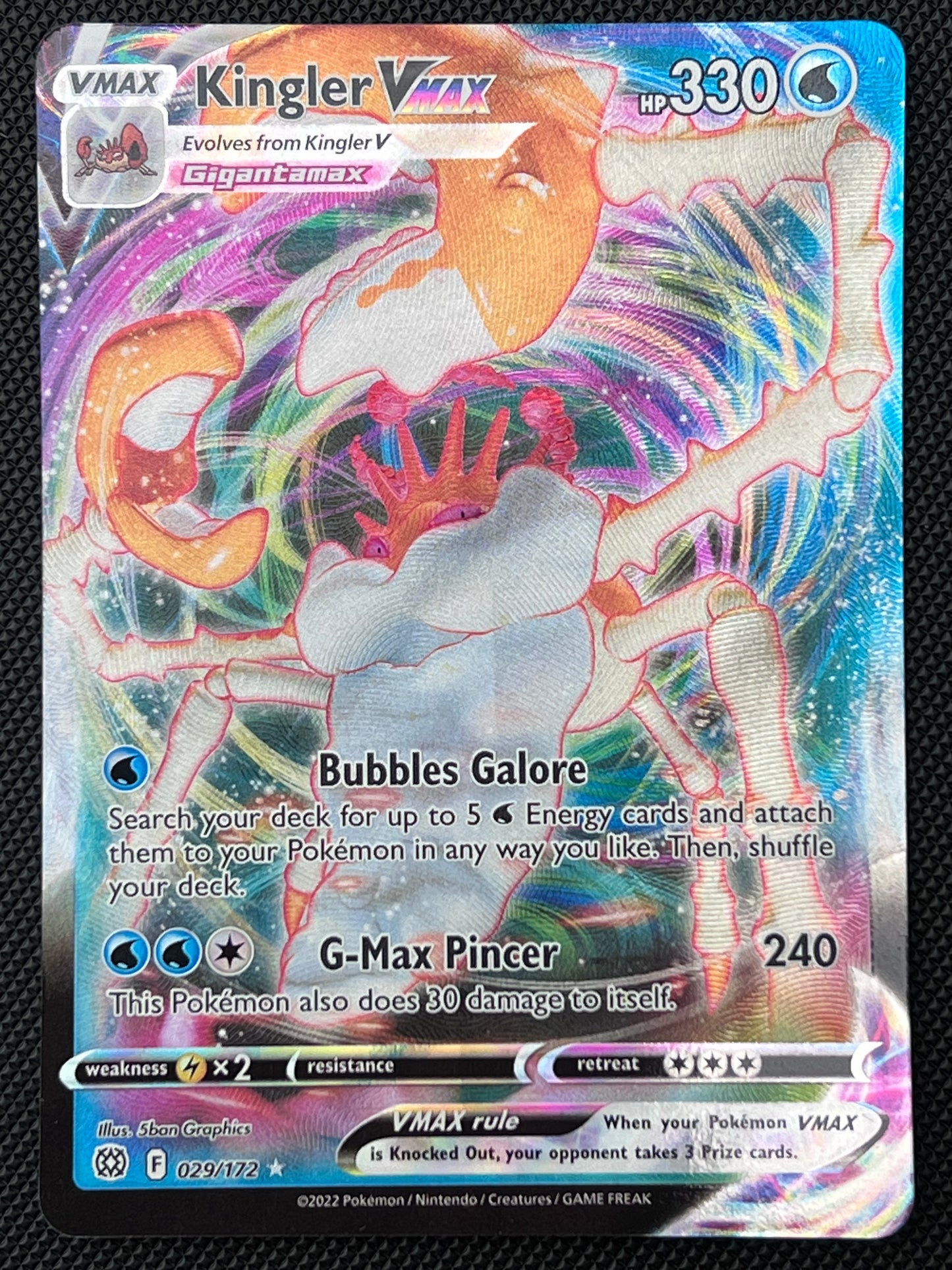 029/172 Kingler VMax - Pokémon Brilliant Stars Ultra Rare