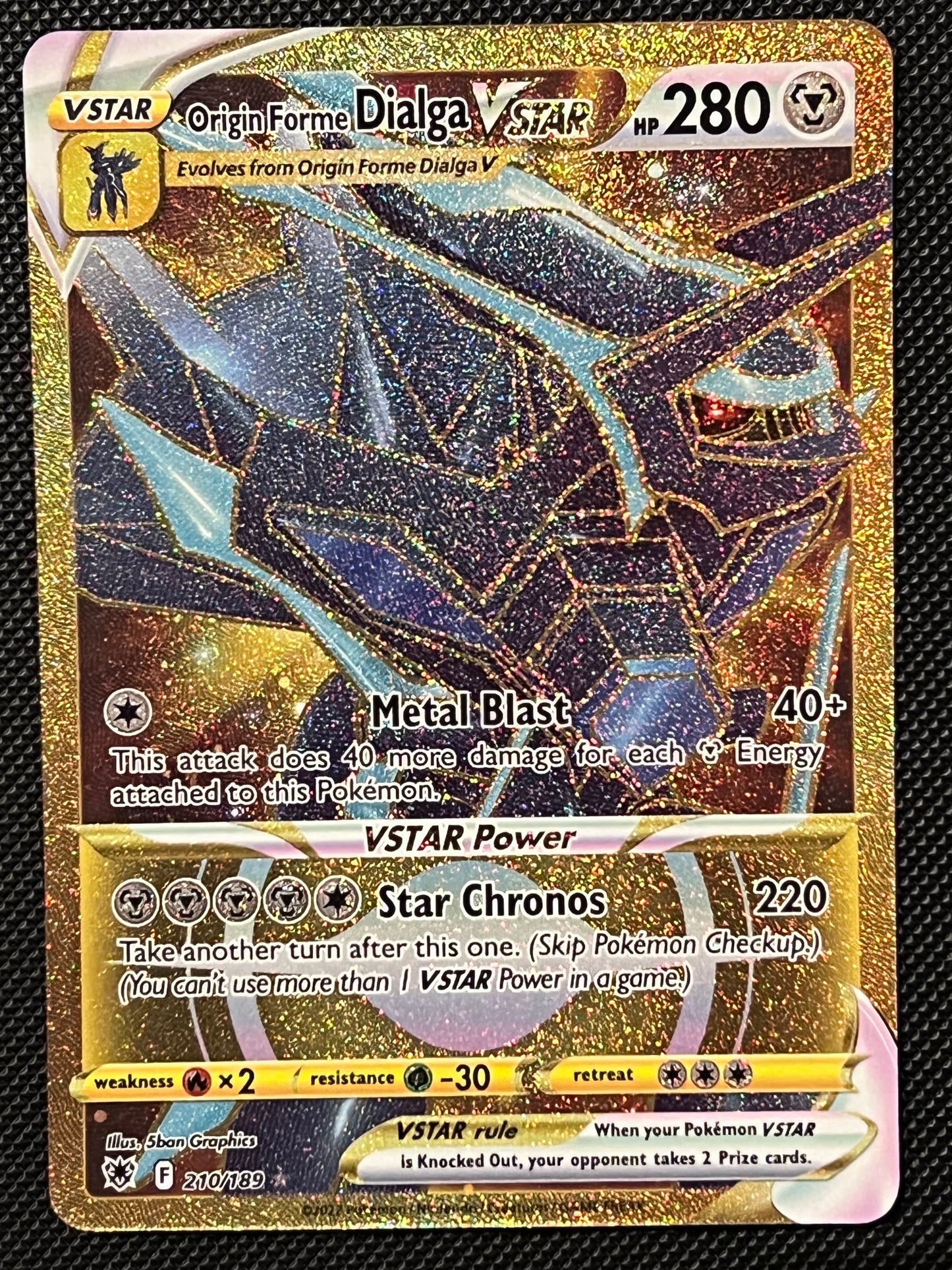 Origin Forme Dialga VStar - 210/189 Astral Radiance Rare Secret Gold Holo