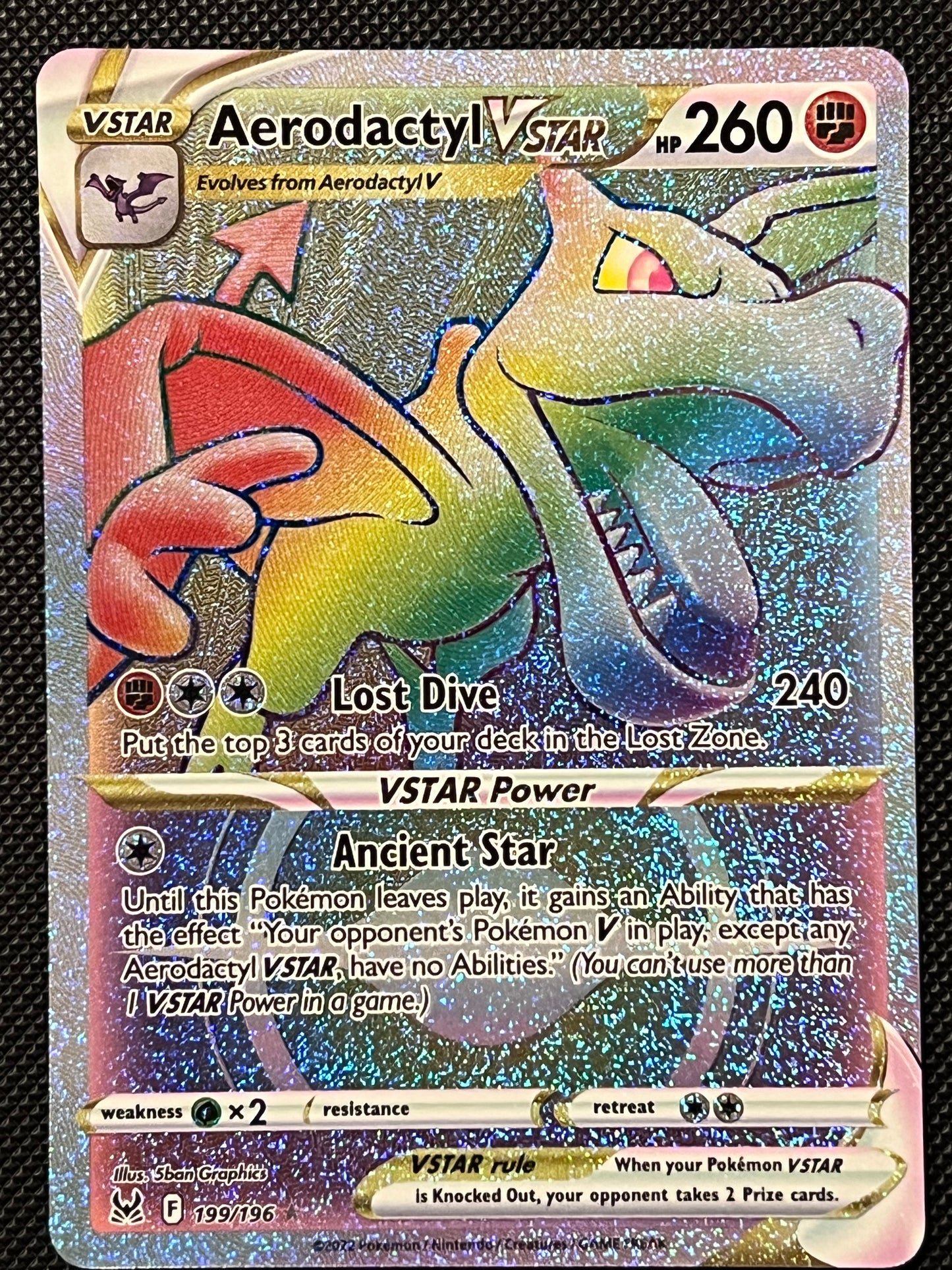 Aerodactyl VStar - 199/196 Lost Origin Rainbow Rare