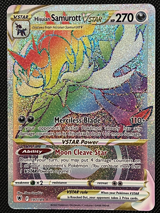 Hisuian Samurott VStar - 197/189 Astral Radiance Rainbow Rare Holo