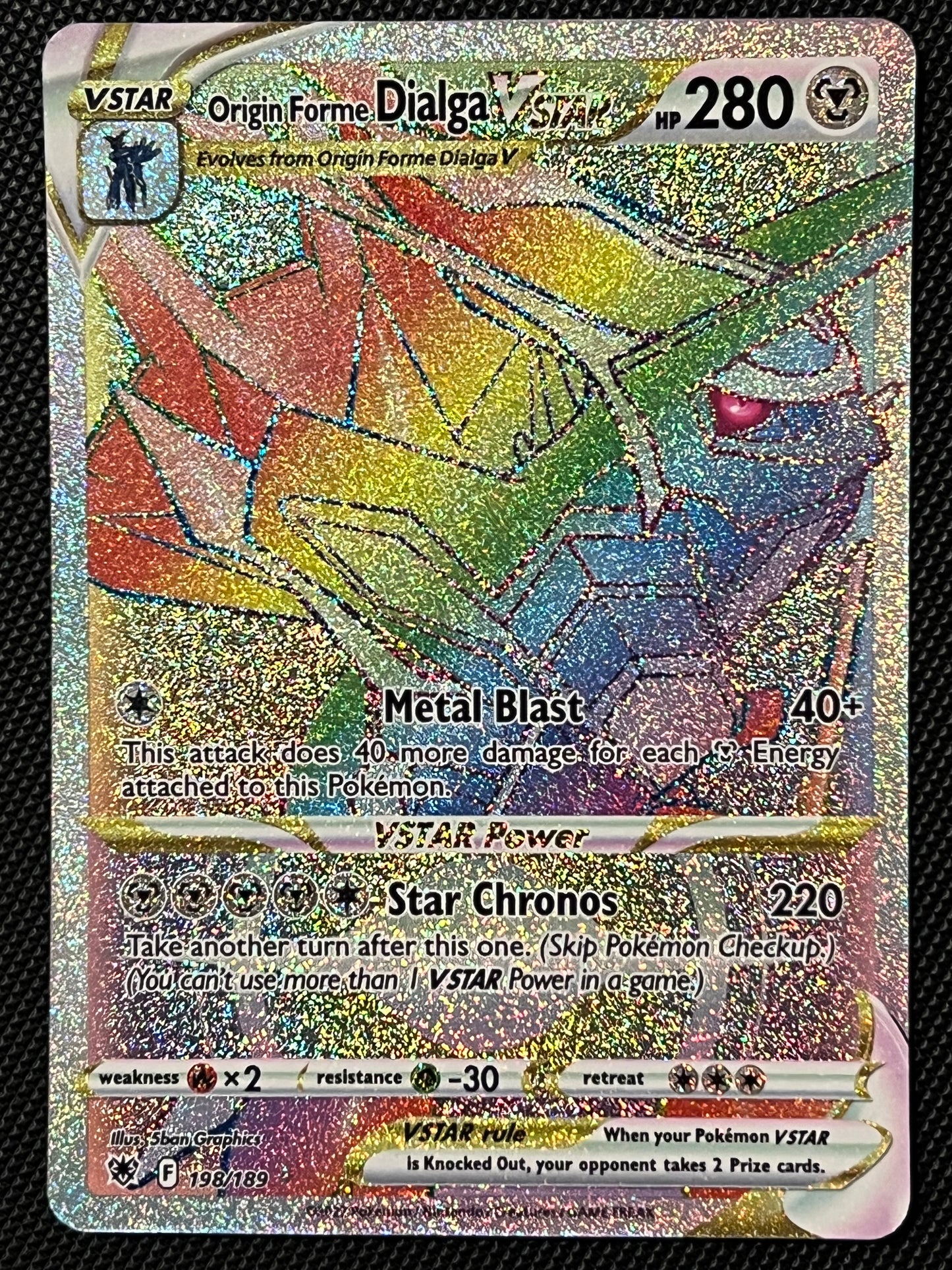 Origin Forme Dialga VStar - 198/189 Astral Radiance Rainbow Rare Holo