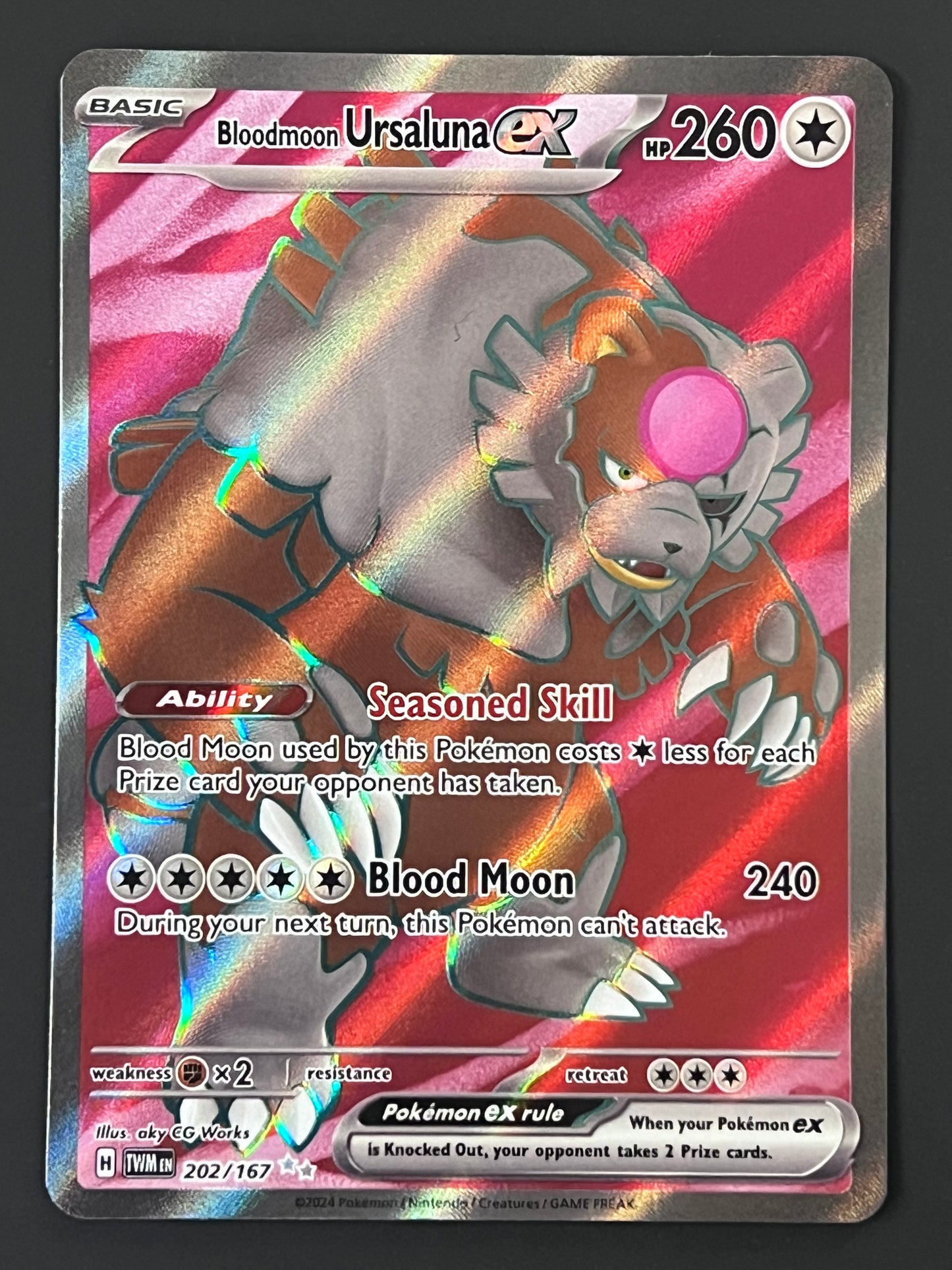 202/167 Bloodmoon Ursaluna Ex - Pokémon Twilight Masquerade Ultra Rare