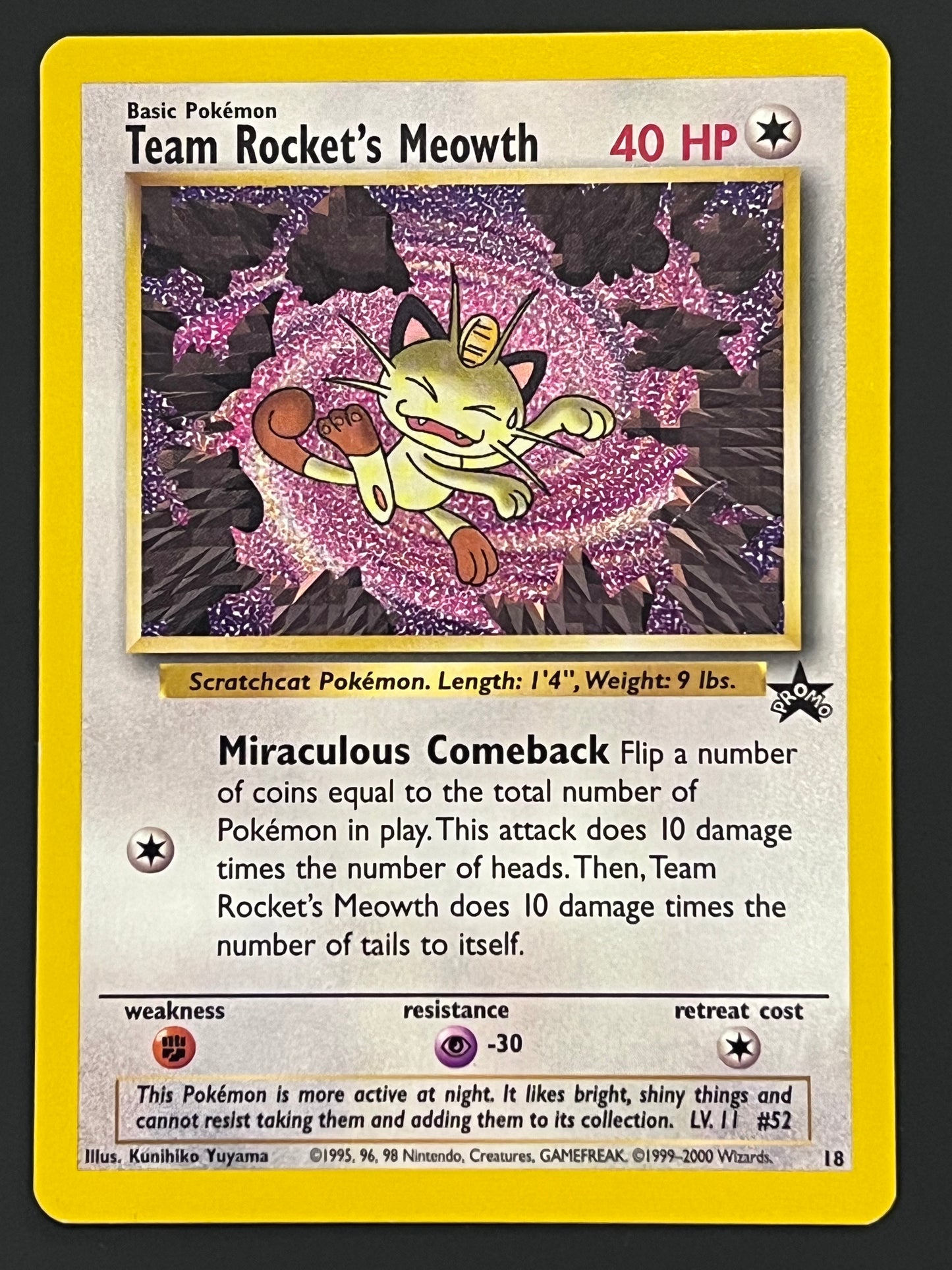 18 Team Rocket’s Meowth - WoTC Black Star Promo