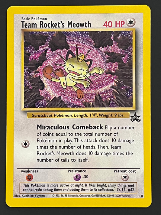 18 Team Rocket’s Meowth - WoTC Black Star Promo