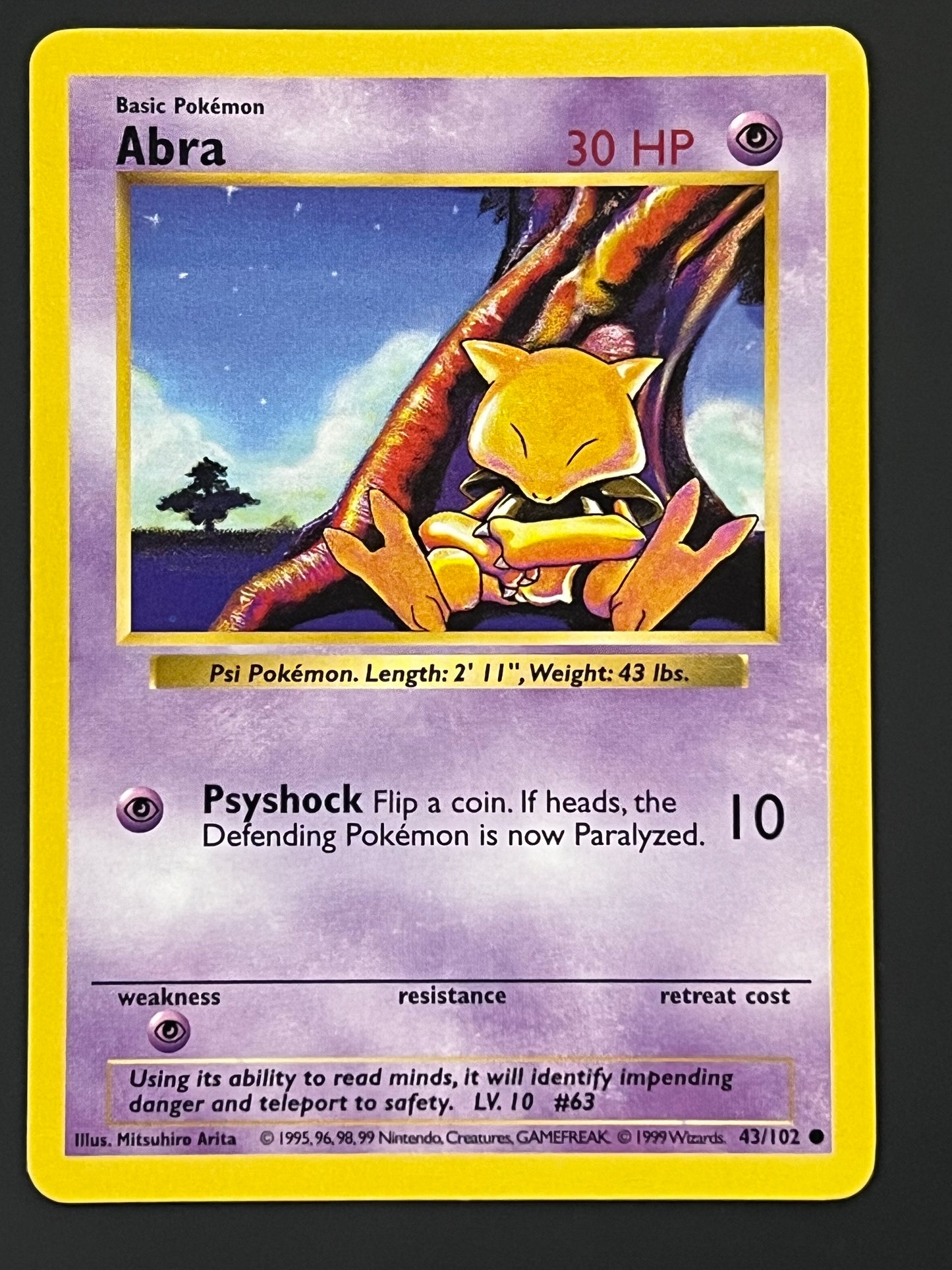 43/102 Abra - Pokémon Base Shadowless Common