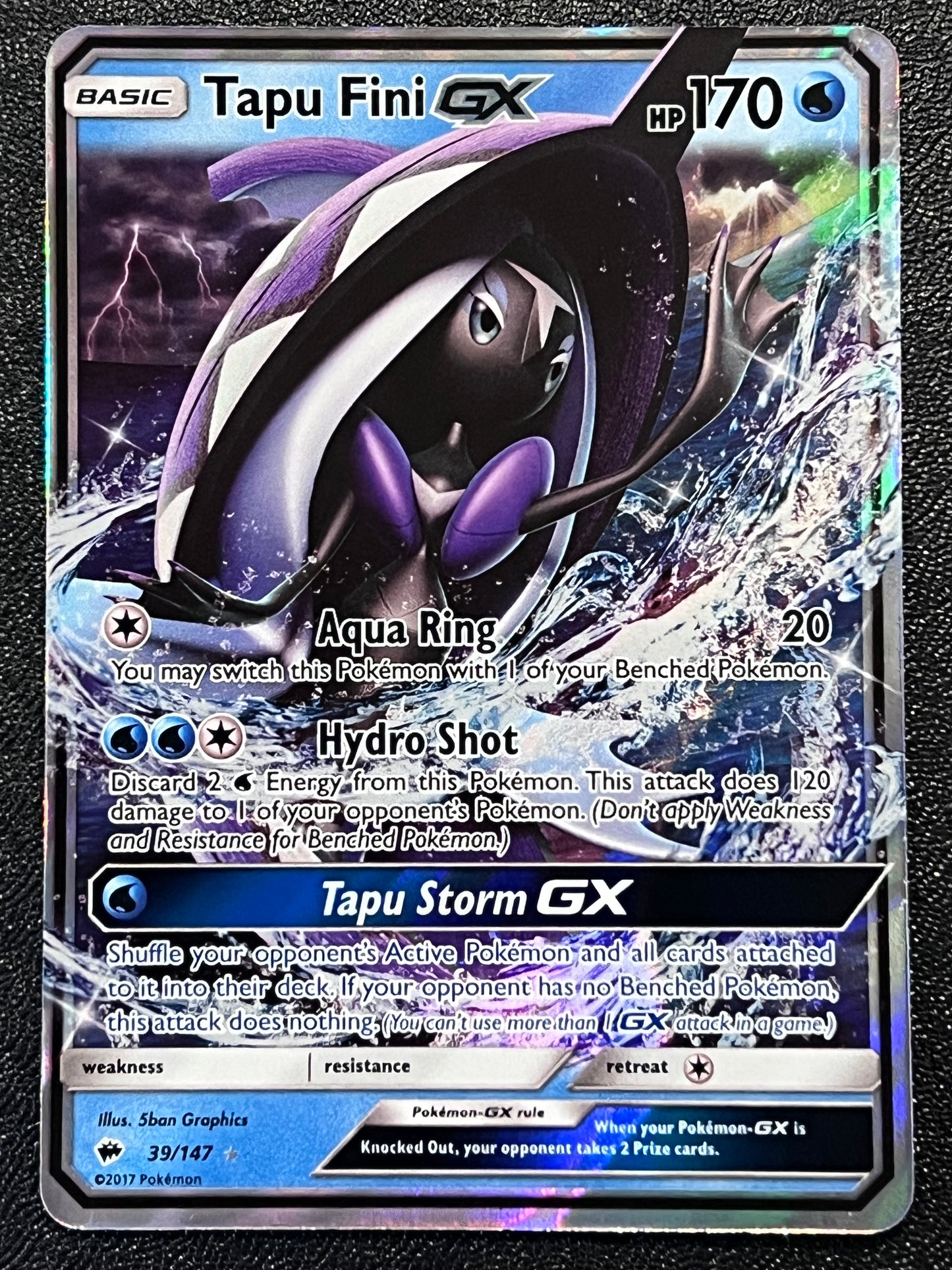 039/147 Tapu Fini Gx - Pokémon Burning Shadows Ultra Rare