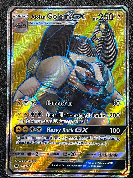 102/111 Alolan Golem Gx - Pokémon Crimson Invasion Full Art