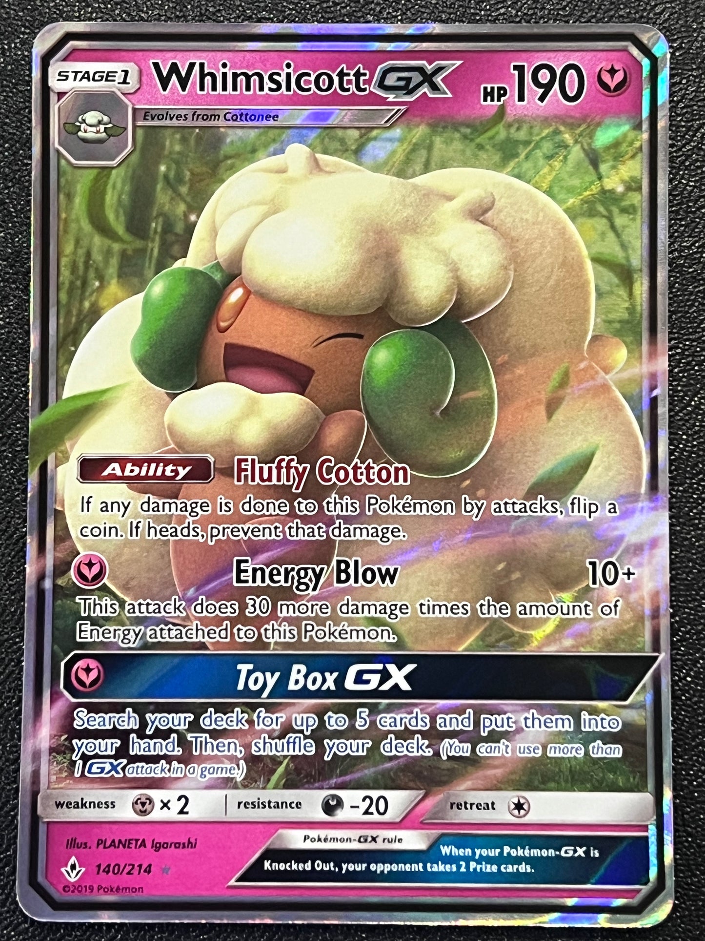 140/214 Whimsicott Gx - Pokémon Unbroken Bonds Ultra Rare