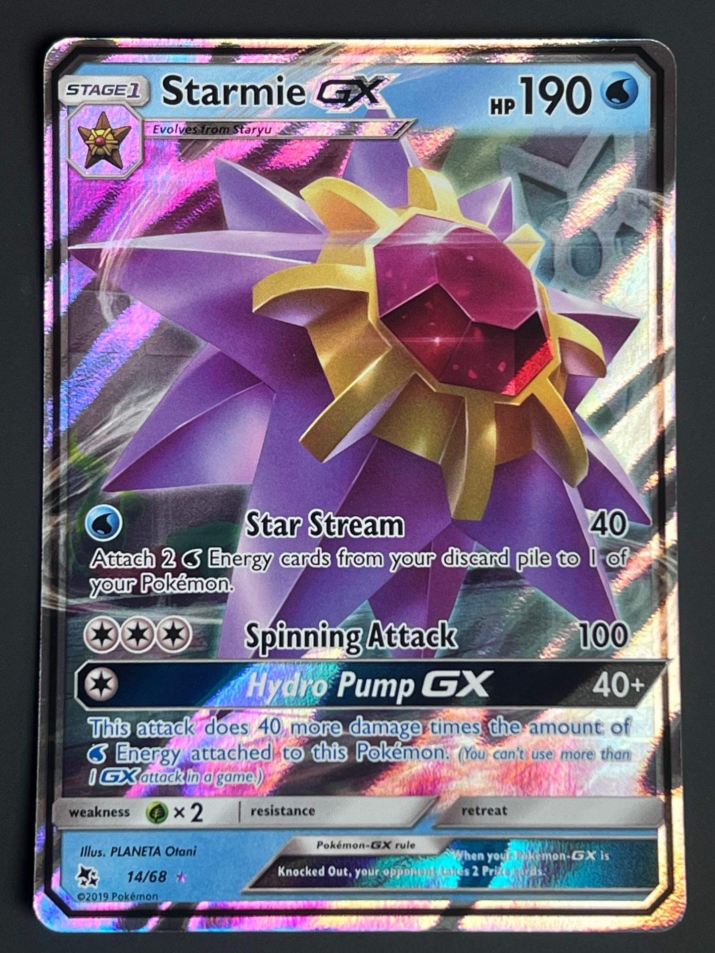 14/68 Starmie Gx - Pokémon Hidden Fates Ultra Rare