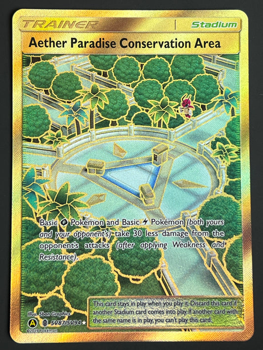 SV87/SV94 Aether Paradise Conservation Area - Pokémon Hidden Fates Gold Secret Rare