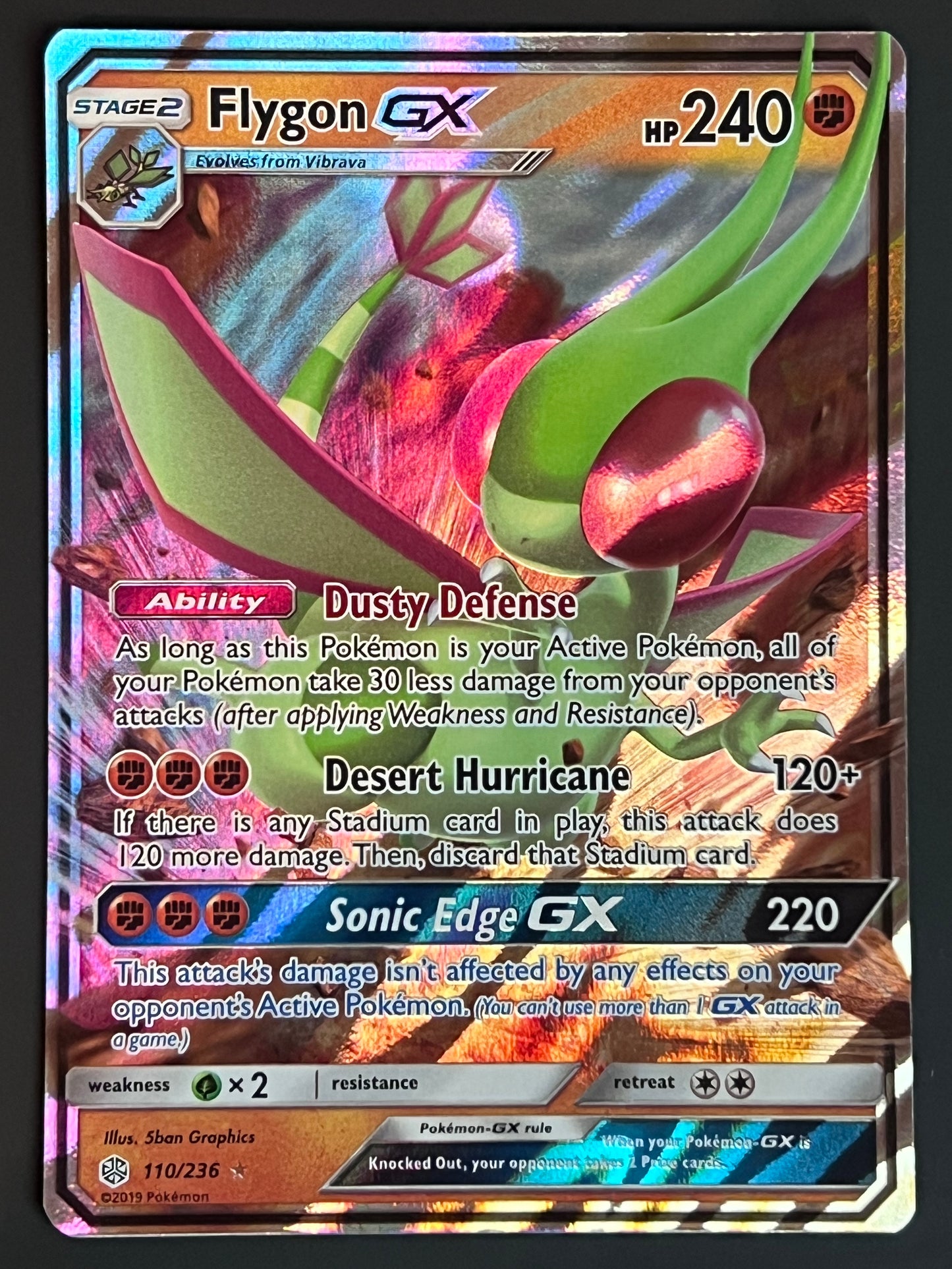 110/236 Flygon Gx - Pokémon Cosmic Eclipse Ultra Rare