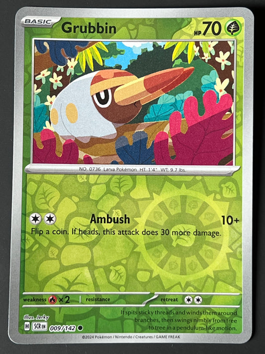 009/142 Grubbin - Pokémon Stellar Crown Common Reverse