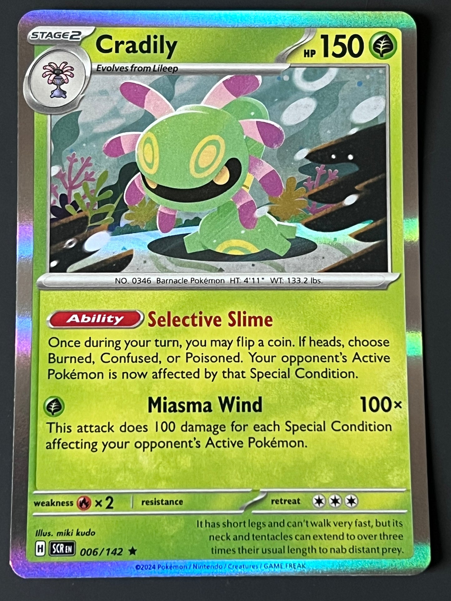 006/142 Cradily - Pokémon Stellar Crown Rare Holo