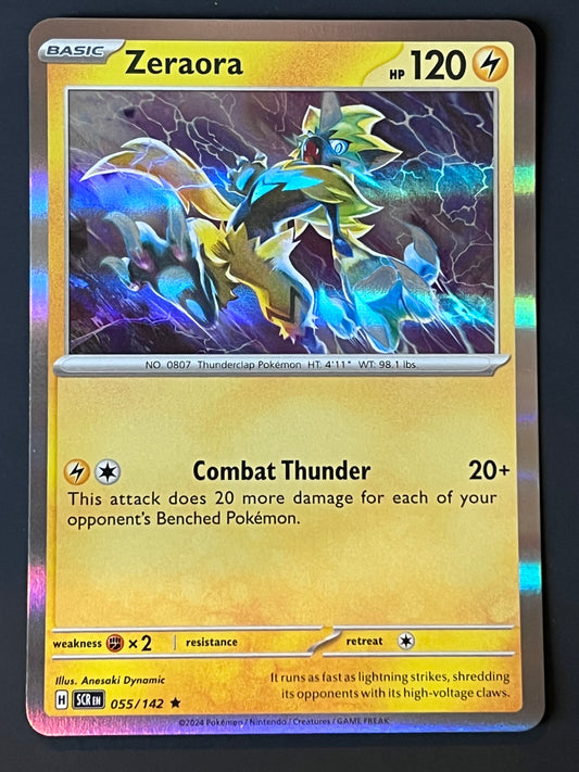 055/142 Zeraora - Pokémon Stellar Crown Rare Holo