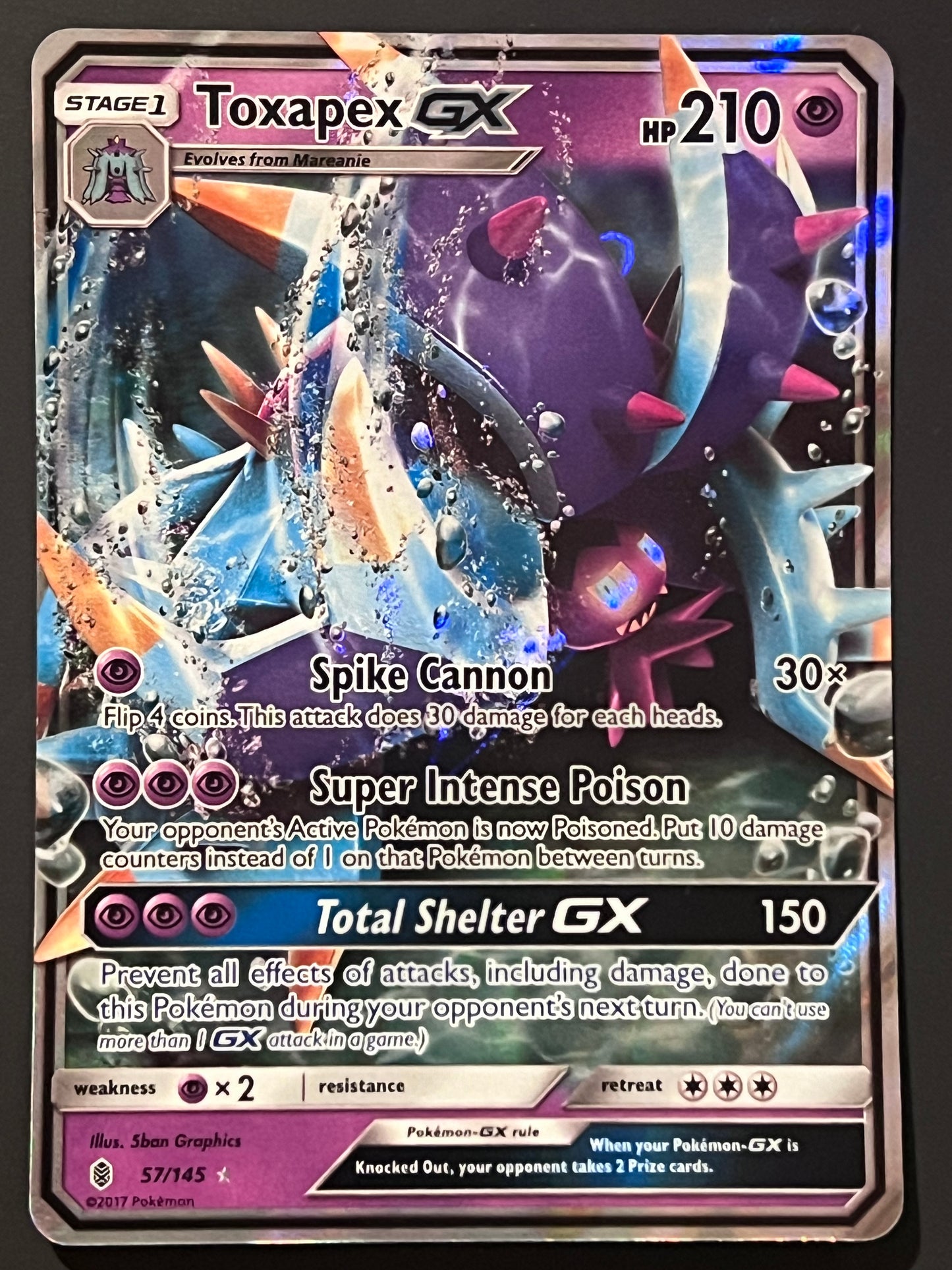 057/145 Toxapex Gx - Pokémon Guardians Rising Ultra Rare